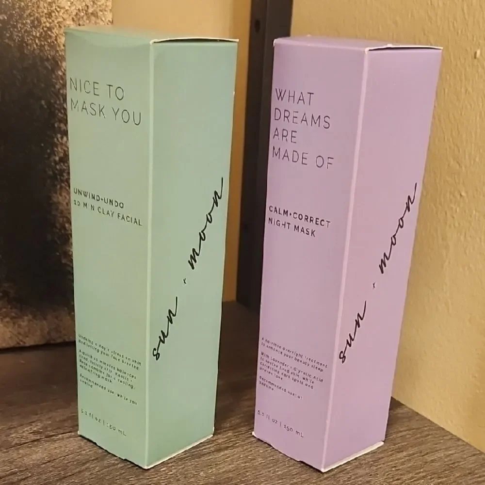 Clay Facial and Night Mask Set - Green and Purple
